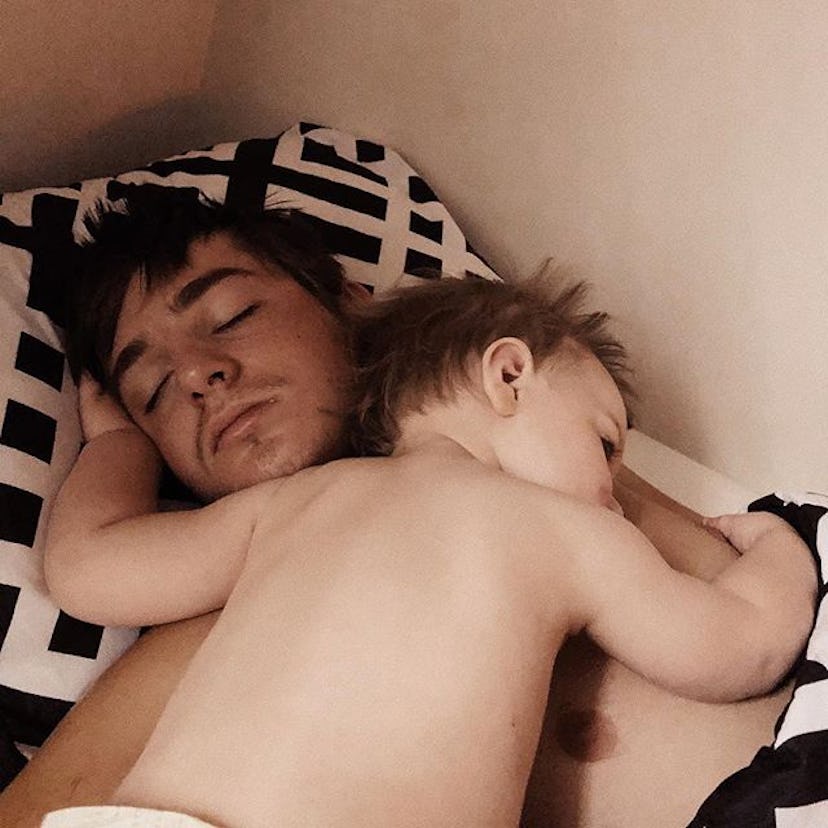 Caelan and his son sleeping