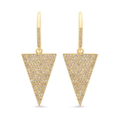 Diamond Triangle Drop Earrings