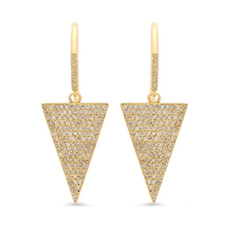 Diamond Triangle Drop Earrings