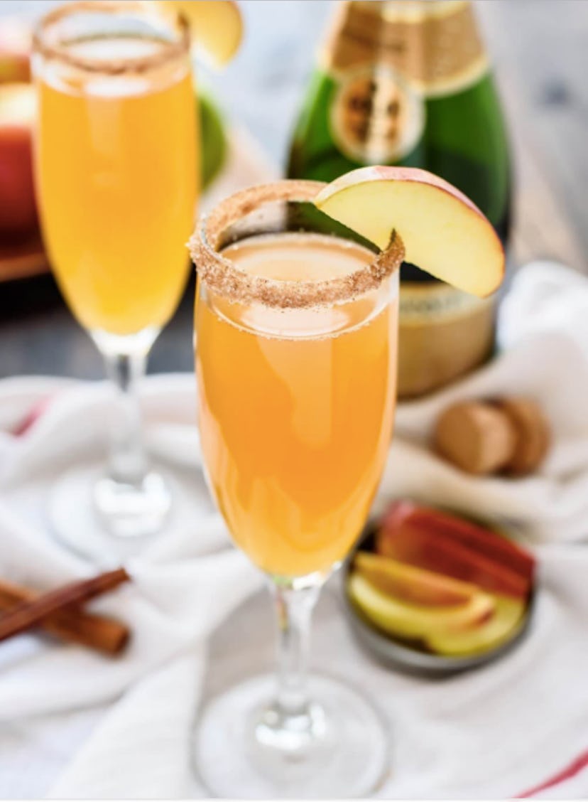 Apple cider champagne cocktail