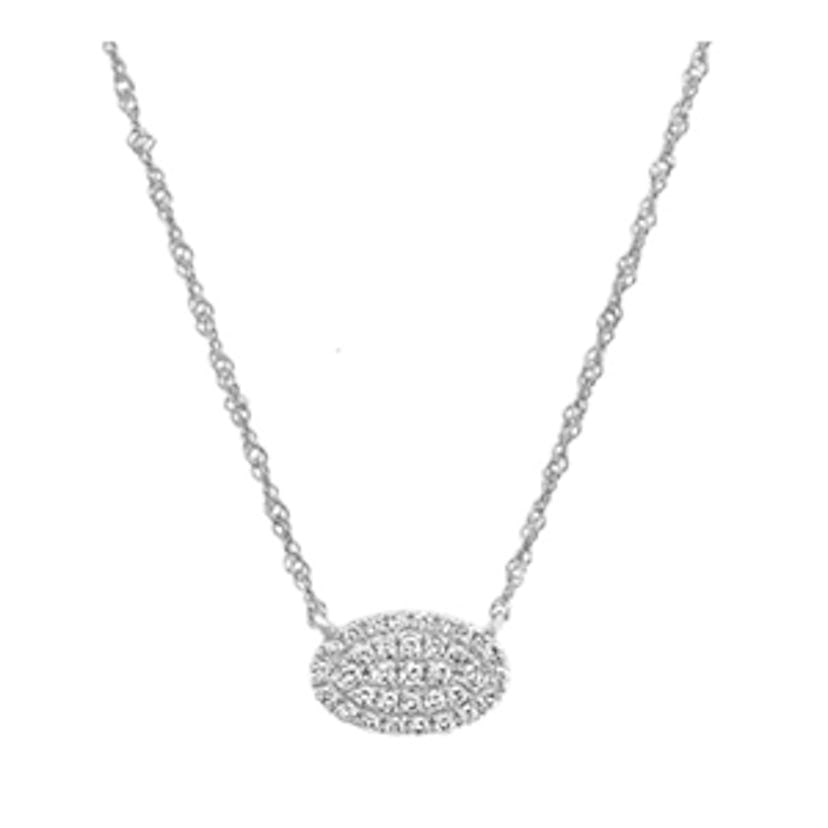 Diamond Oval Cluster Necklace 