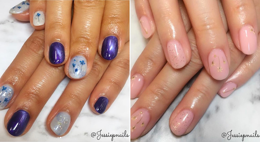 2. Dried Flower Nail Designs for Spring - wide 3