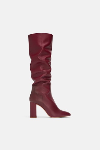 High-Heeled Leather Boots