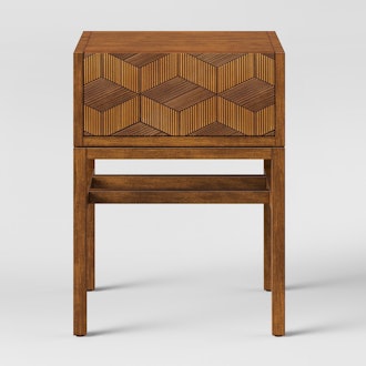 Tachuri Geometric Front Accent Table Brown