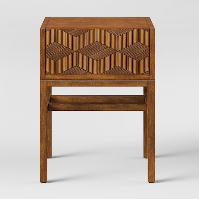 Tachuri Geometric Front Accent Table Brown