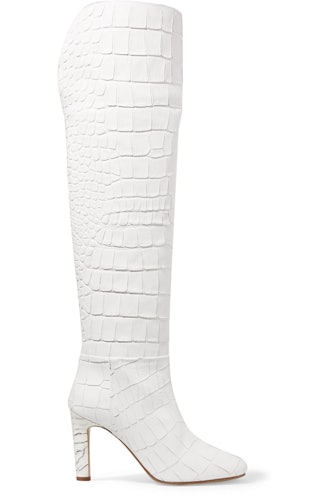 Linda Croc-Effect Leather Over-The-Knee Boot
