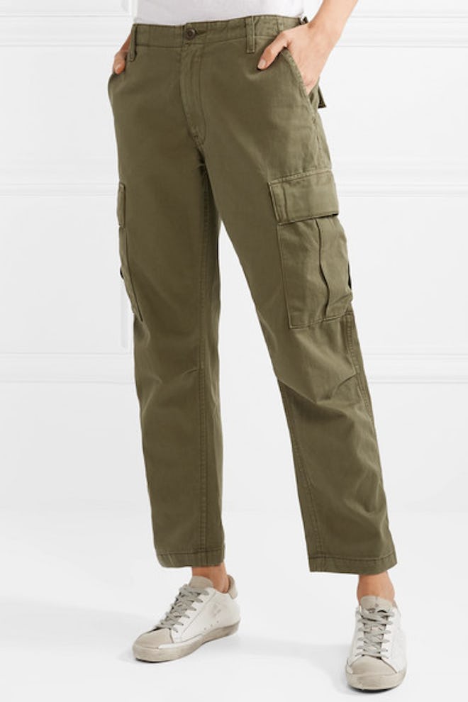 Cropped Twill Pants