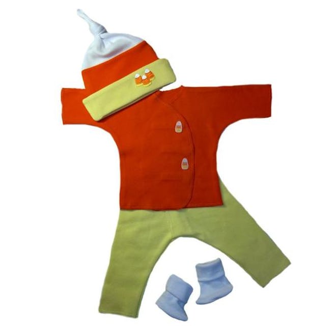 Unisex Baby Candy Corn Halloween Clothing Set