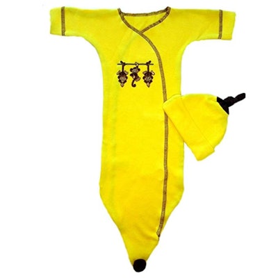 Jacqui's Unisex Baby Going Bananas Preemie Bunting Gown Set