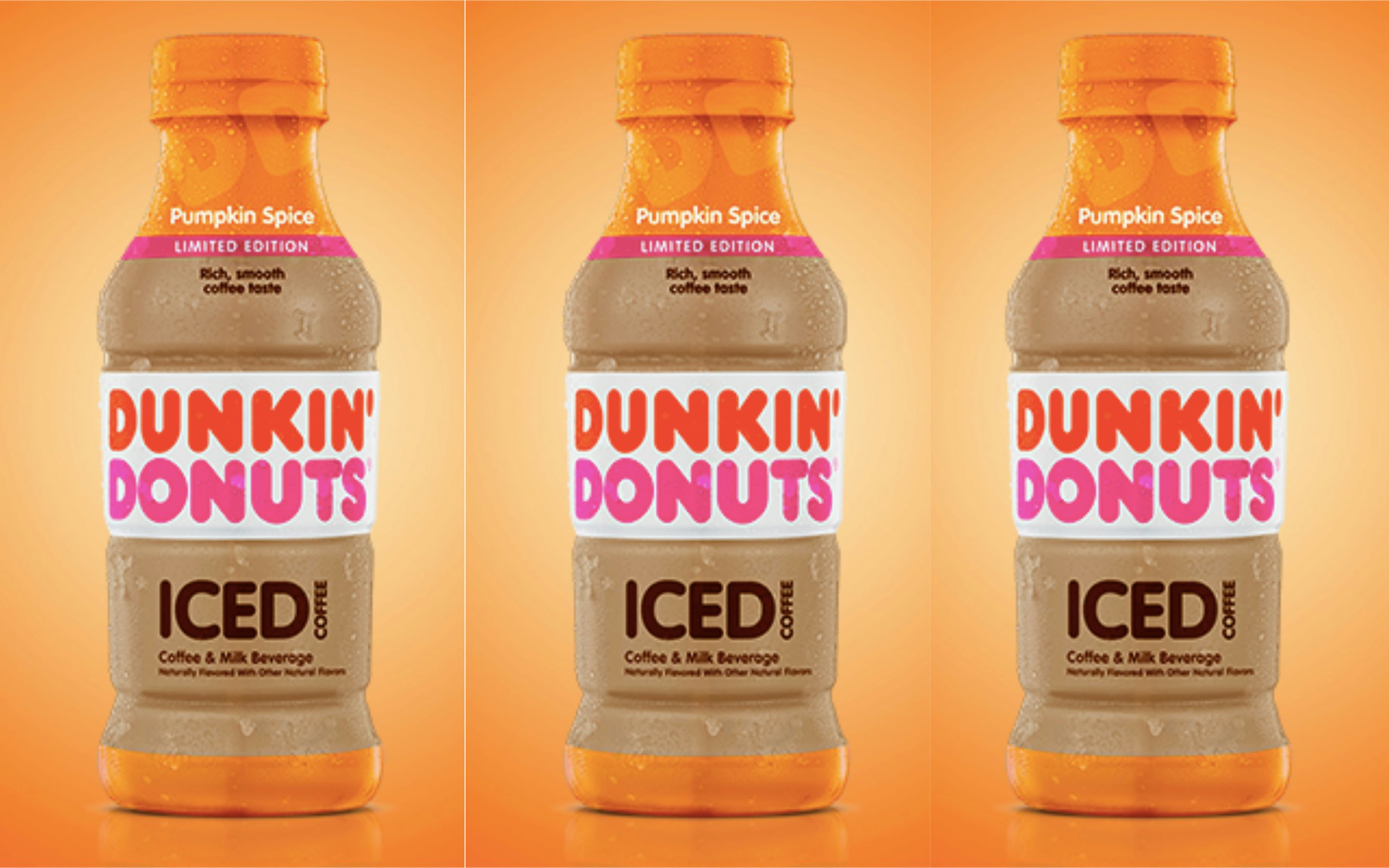 Dunkin Donuts Pumpkin Spice Bottled Iced Coffee Is Available For A Limited Time
