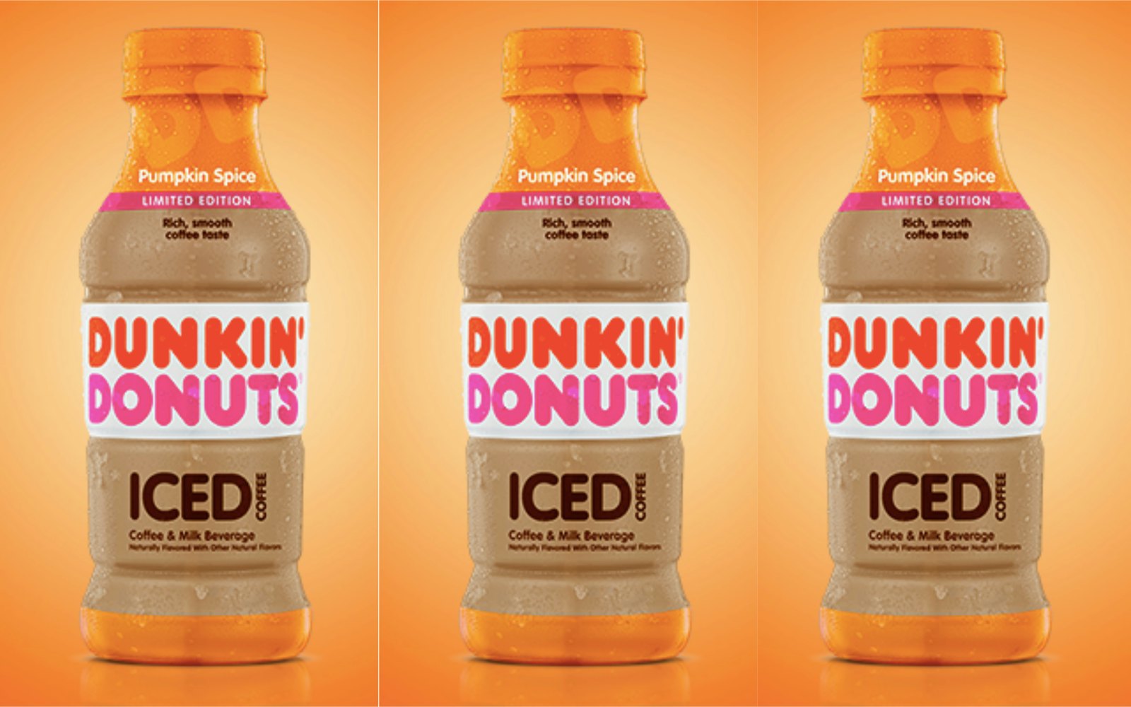 Dunkin' Donuts' Pumpkin Spice Bottled Iced Coffee Is Available For A