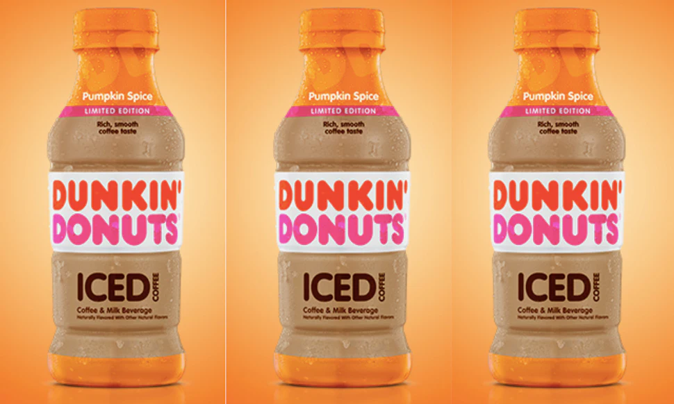 Dunkin' Donuts' Pumpkin Spice Bottled Iced Coffee Is Available For A ...