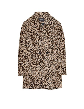 Crossover Leopard Print Coat