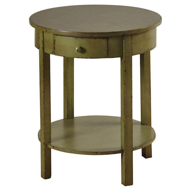 StyleCraft Round Side Table Antiqued Finish