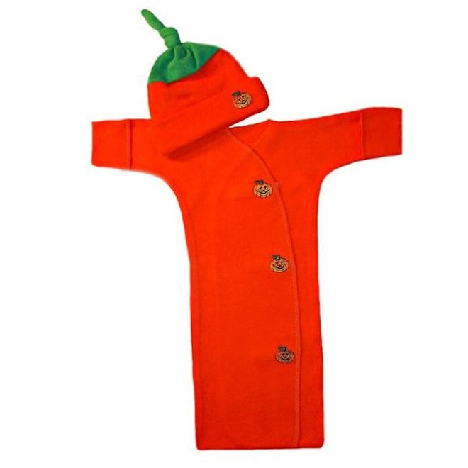 Unisex Baby Pumpkin Bunting Gown & Hat Set