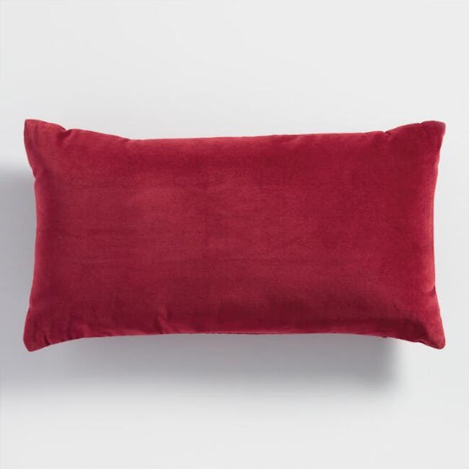 Red Velvet Lumbar Pillow