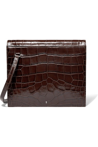 Edie Croc-Effect Leather Shoulder Bag