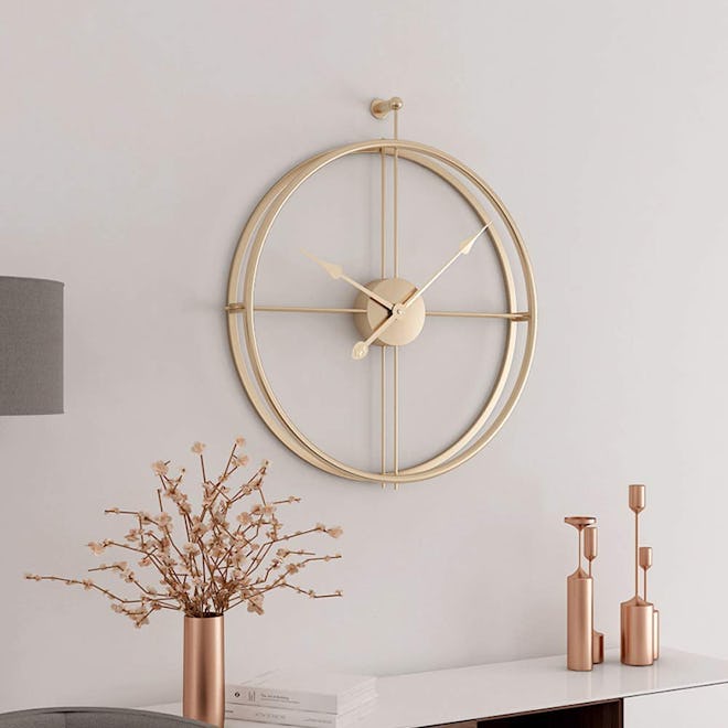 Gold European Minimalism Simple Creative Metal Wall Clock