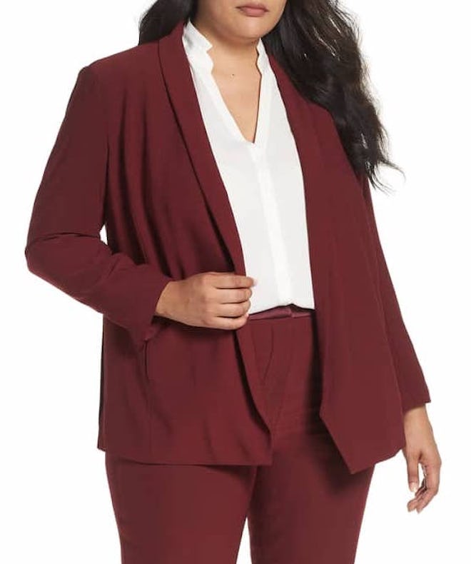 Open Front Sateen Blazer