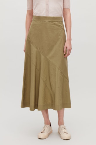 Slit-Front Panelled Skirt 