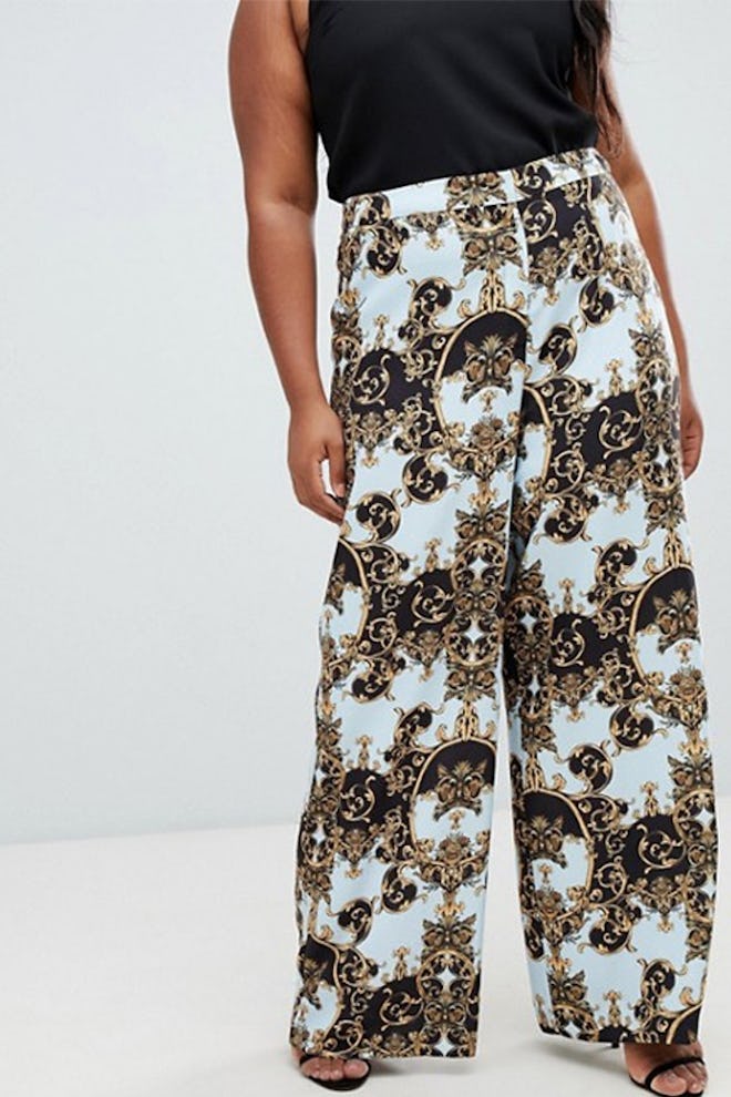 Tailored Soft Wide Leg Pants In Scarf print