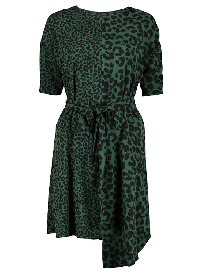 Green Leopard Print Dress