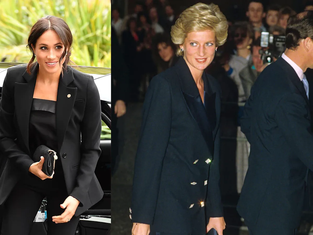 meghan markle black dress princess diana Meghan Markle's Most Iconic Princess Diana-Inspired Looks