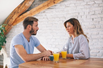 A woman whose partner is bad at communicating tells him he needs to do better.
