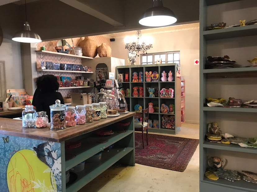 A shop with souvenirs and art pieces