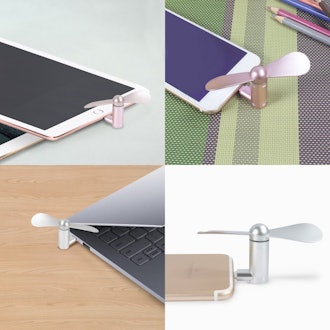 iPhone Fan, Portable Aluminum Alloy Shell Lightning Plugs Mini Cooler Rotating Fan for iPhone (Rose ...