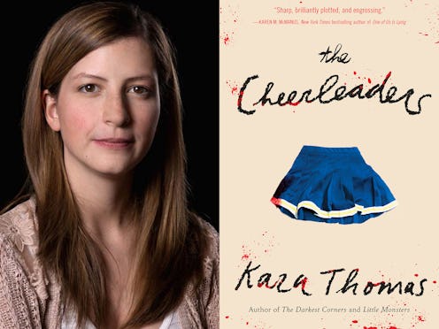 Author Kara Thomas and the cover of her book 'The Cheerleaders.'