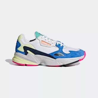Adidas falcon 2025 white white blue