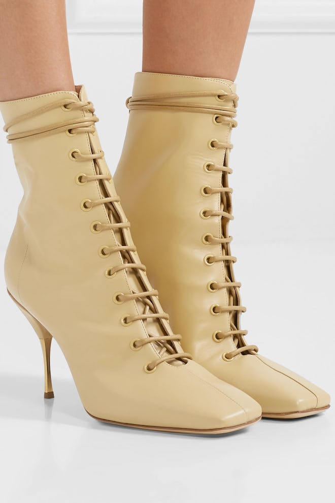 Stella Lace-Up Leather Ankle Boots