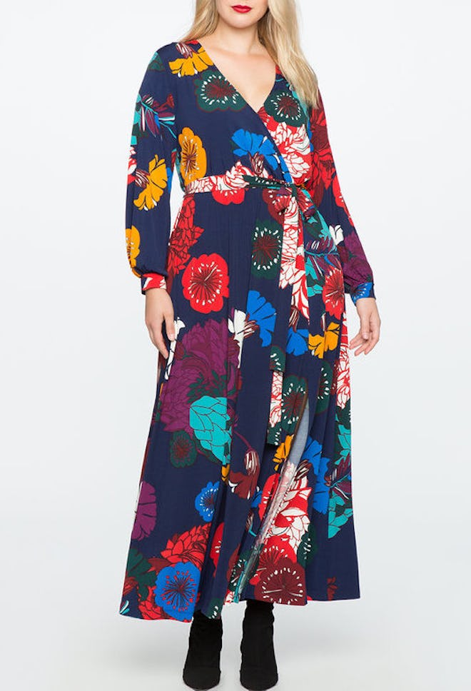 Printed Wrap Maxi Dress