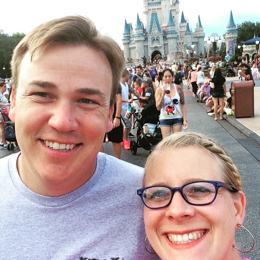 Crystal Henry with her husband in Disneyland