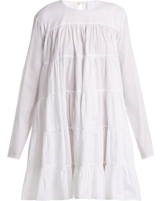 Tiered Cotton Mini Dress