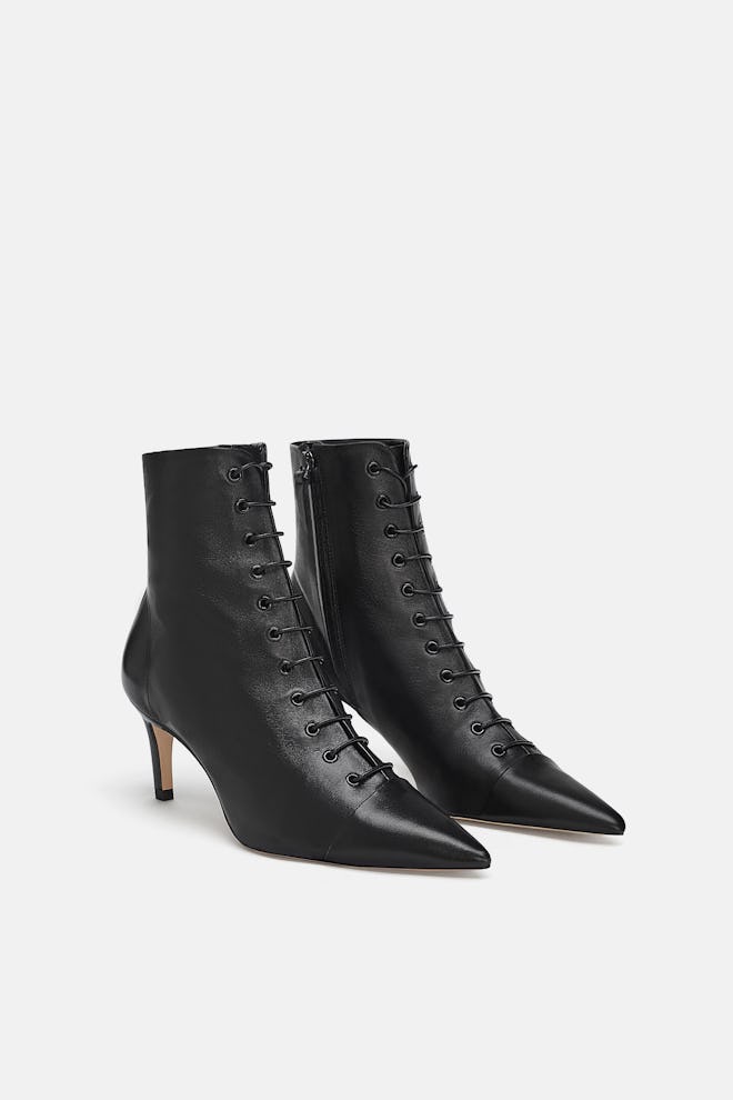 Laced Heeled Ankle Boots