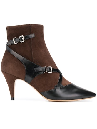 Pointed Buckle Ankle Boots