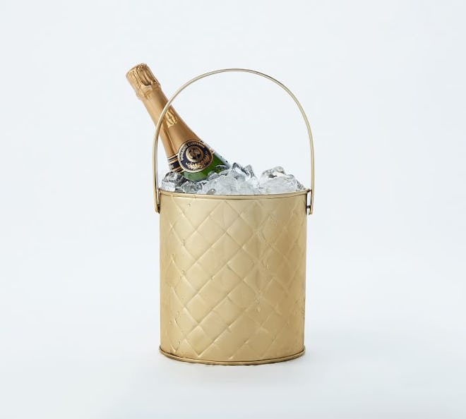 The Emily & Meritt Quilted Brass Champagne Ice Bucket