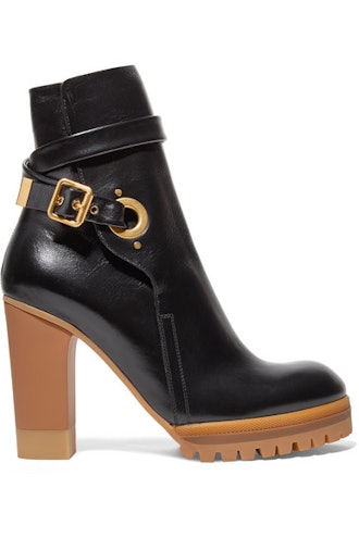 Chloé Suzey Glossed-Leather Platform Ankle Boots