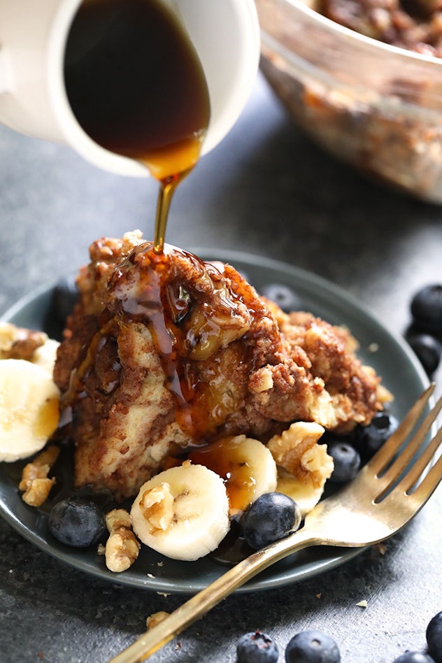 Instant Pot Recipes For Valentine's Day, instant pot cinnamon roll french toast casserole