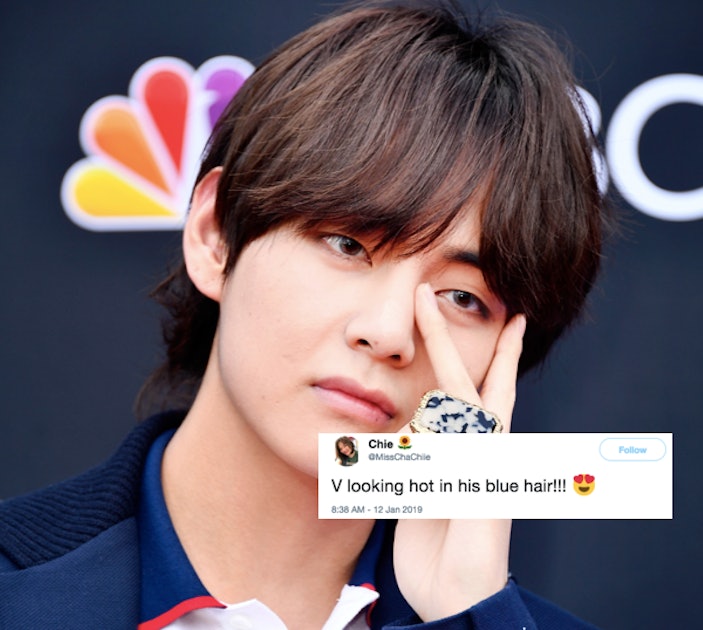 1. Taehyung's New Blue Hair Sparks Excitement Among Fans - wide 7