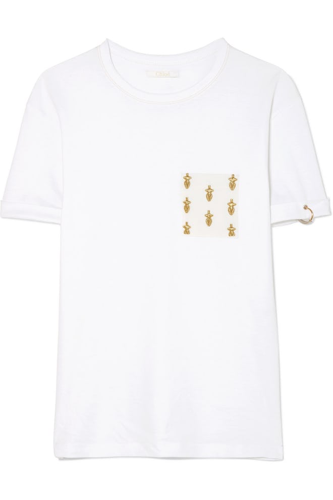 Chloé International Women's Day Embroidered Cotton-Jersey T-Shirt