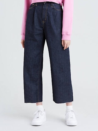 Ribcage Pleated Cropped Jeans in Motown Philly
