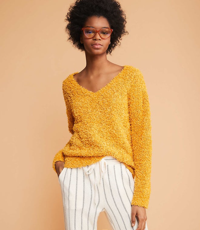 Fringeknit V-Neck Sweater