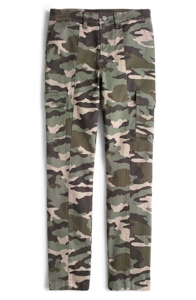 Camo Straight Leg Cargo Pants 