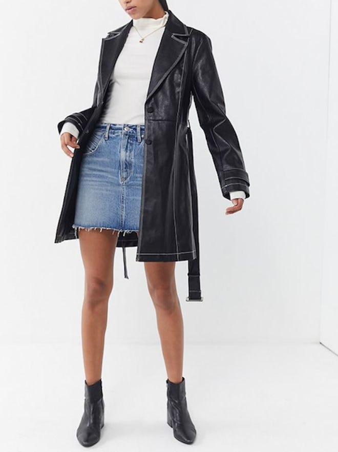 Irina Faux Leather Trench Coat