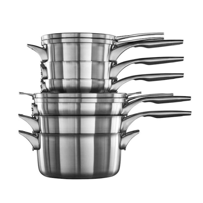 Calphalon Premier Space Saving Stainless Steel 10-Piece Cookware Set