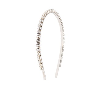 Metal Hairband with Pearls and Crystals