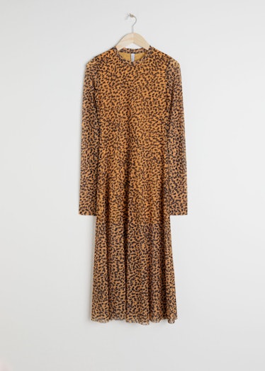 Sheer Leopard Midi Dress